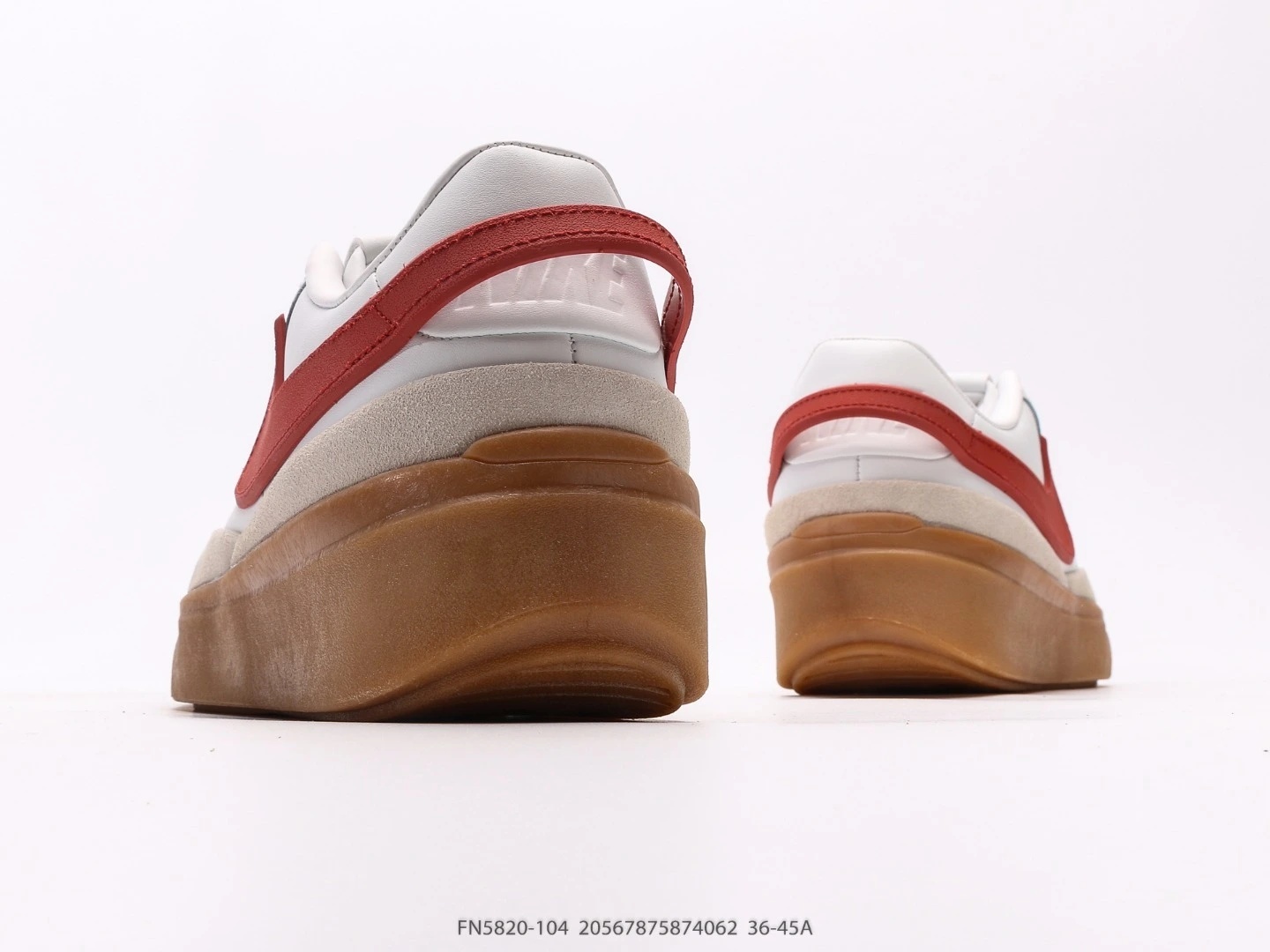 Nike Blazer Platform Sneakers White Red Suede FN5820-104