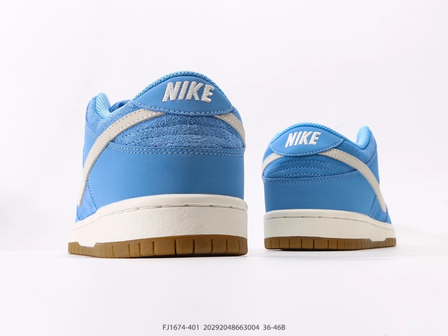 Nike SB Dunk Low Blue Suede Gum Sole Sneakers FJ1674-401