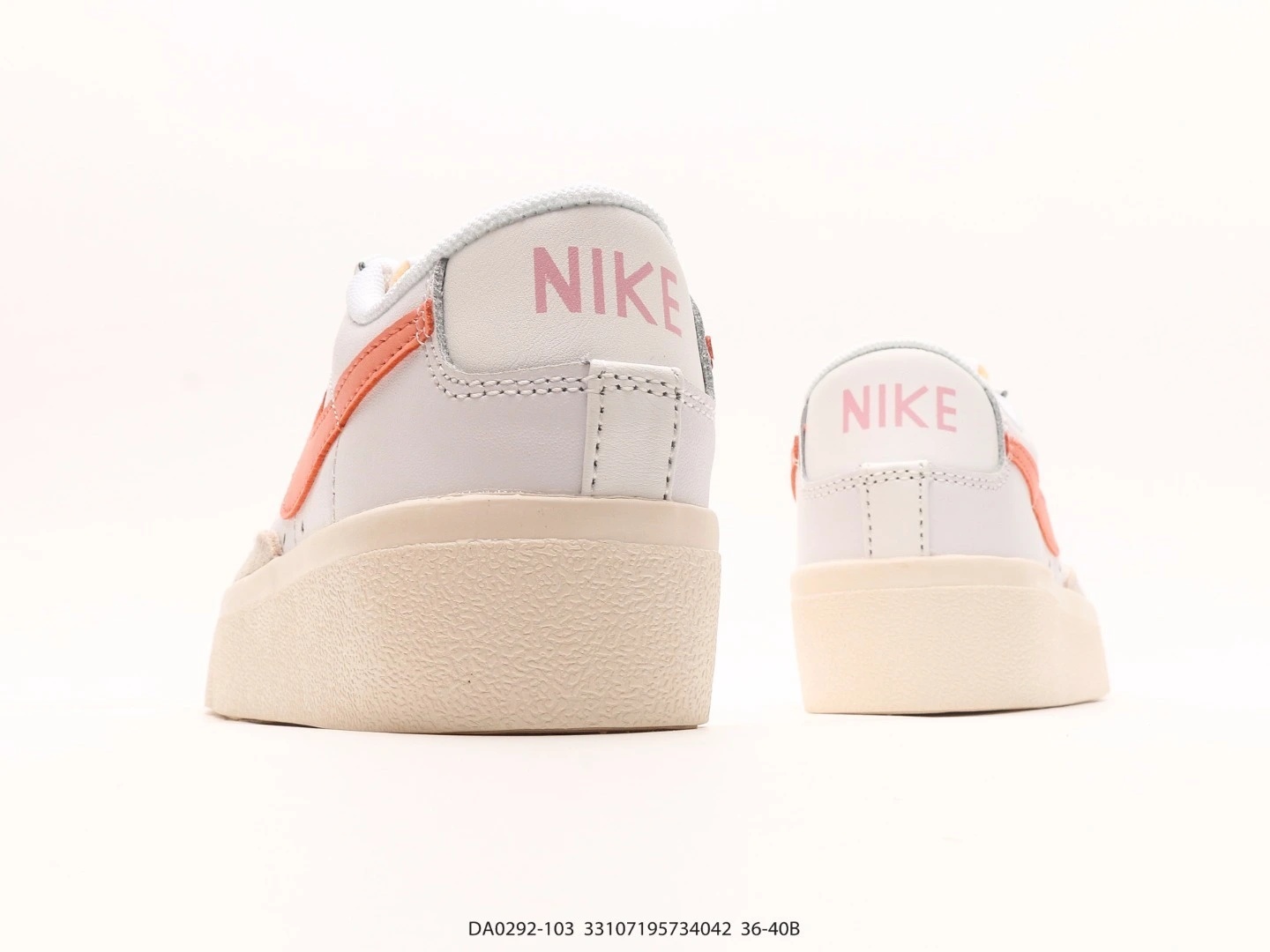 Nike Blazer Platform Sneakers White Coral Suede DA0292