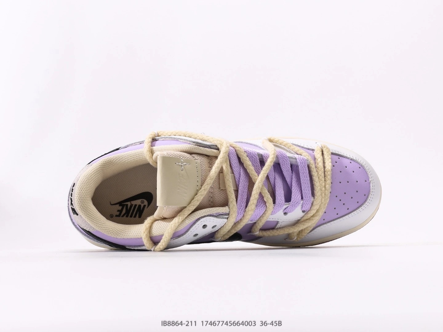 Nike Dunk Low Lilac White Leather Sneakers IB8864-211