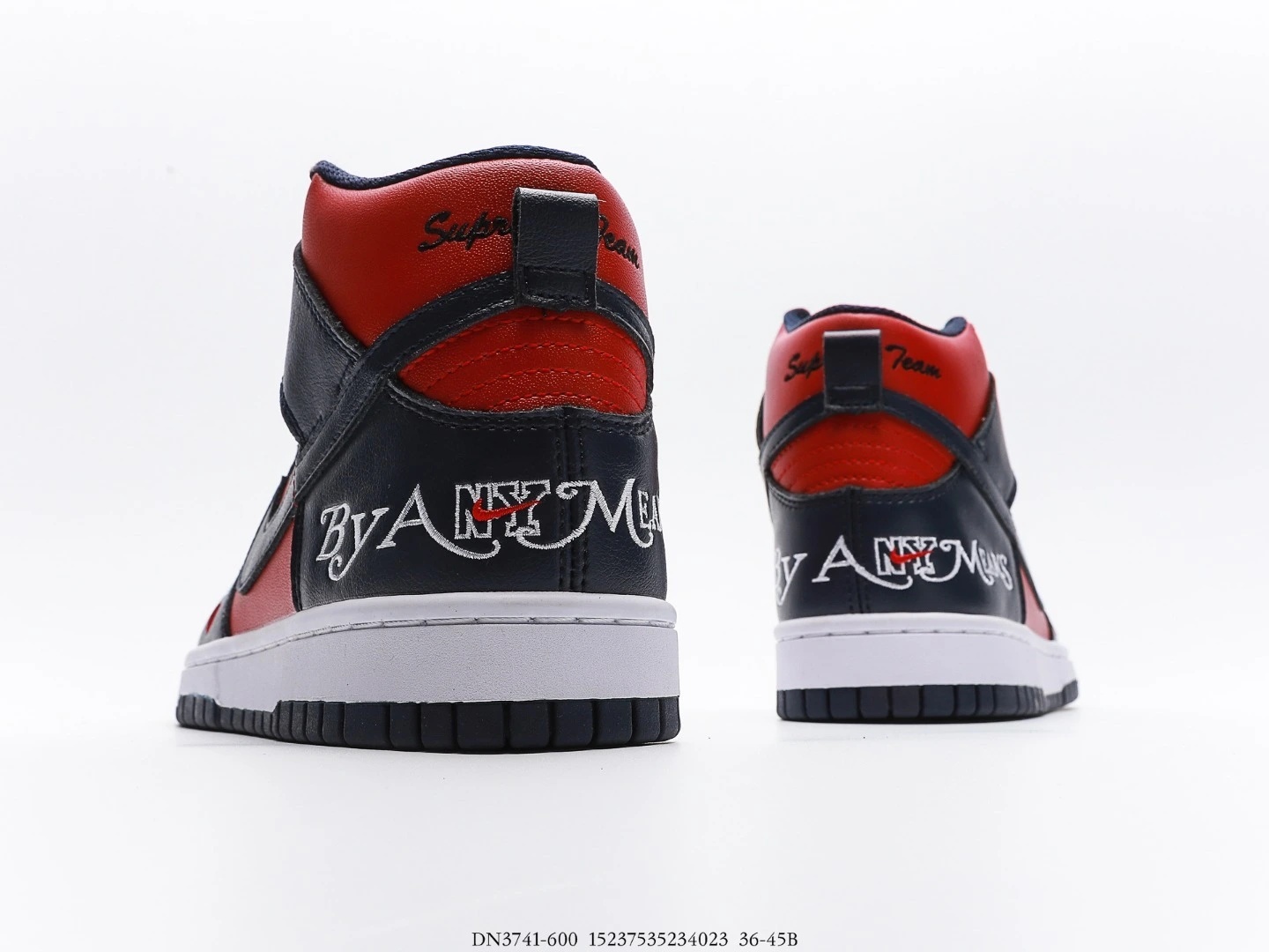 Nike Dunk High Top Red Navy Leather Sneakers DN3741-600