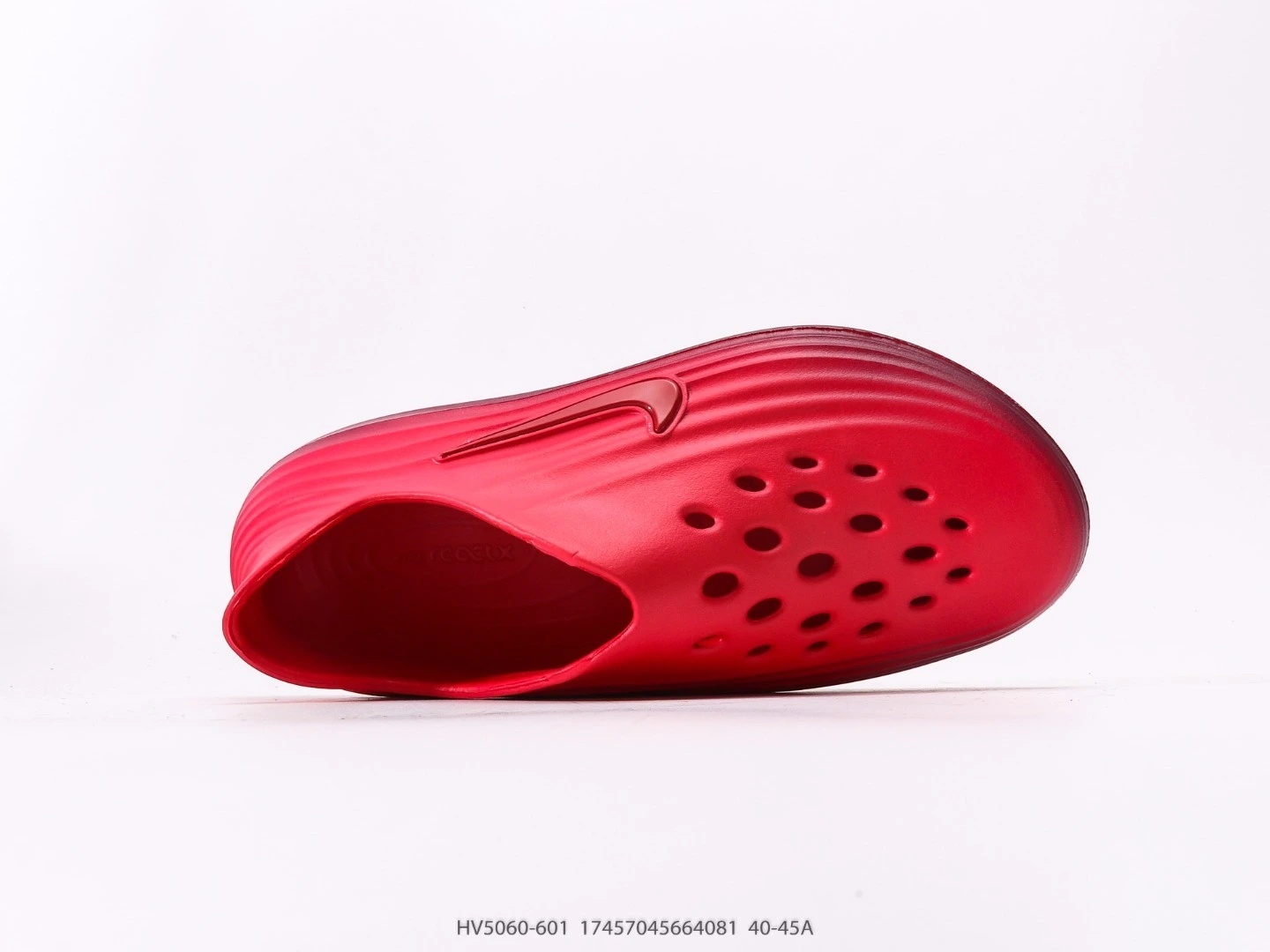 Nike Clogs Red Rubber Slip-On Ridged Design HV5060