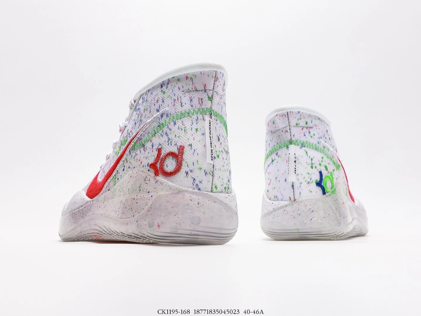 Nike KD Basketball Shoes White Multi-Color Speckled CCK1195-168