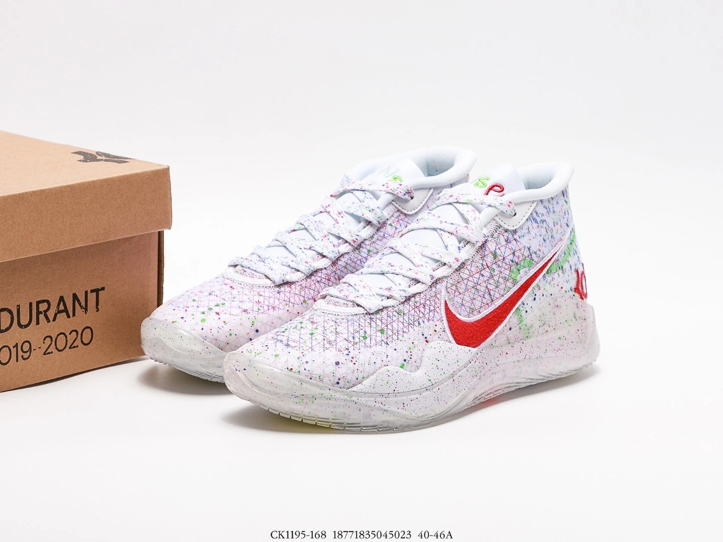 Nike KD Basketball Shoes White Multi-Color Speckled CCK1195-168