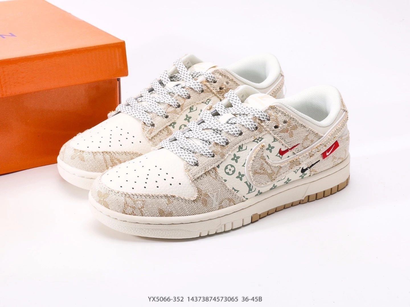 Nike Dunk Low Canvas Monogram Sneakers Beige YX5066-352