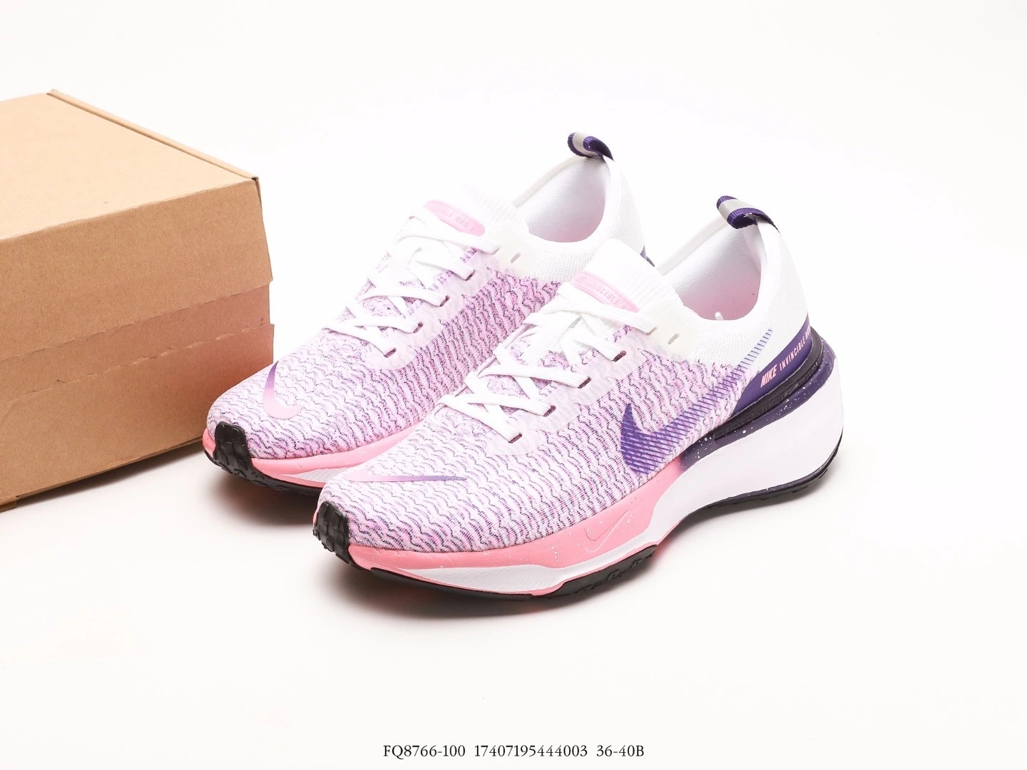 Nike Running Shoes White Pink Purple Knit FQ8766-100