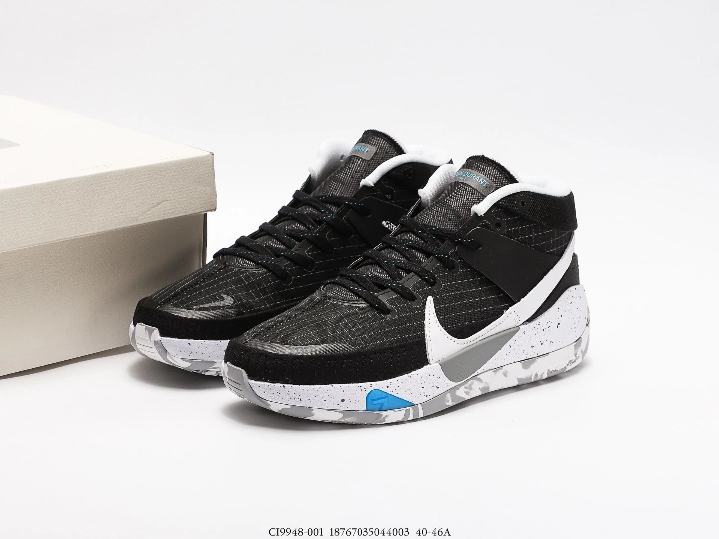 Nike KD Basketball Shoes Black White Grey CI9948-001
