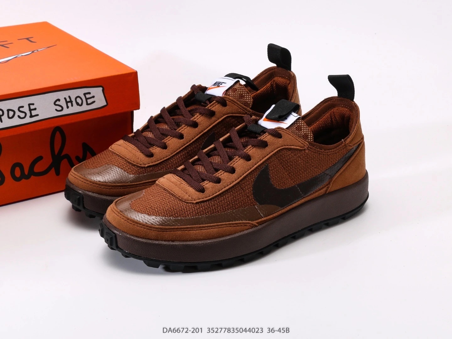 Nike Sneakers Brown Suede Lace-Up DA6672