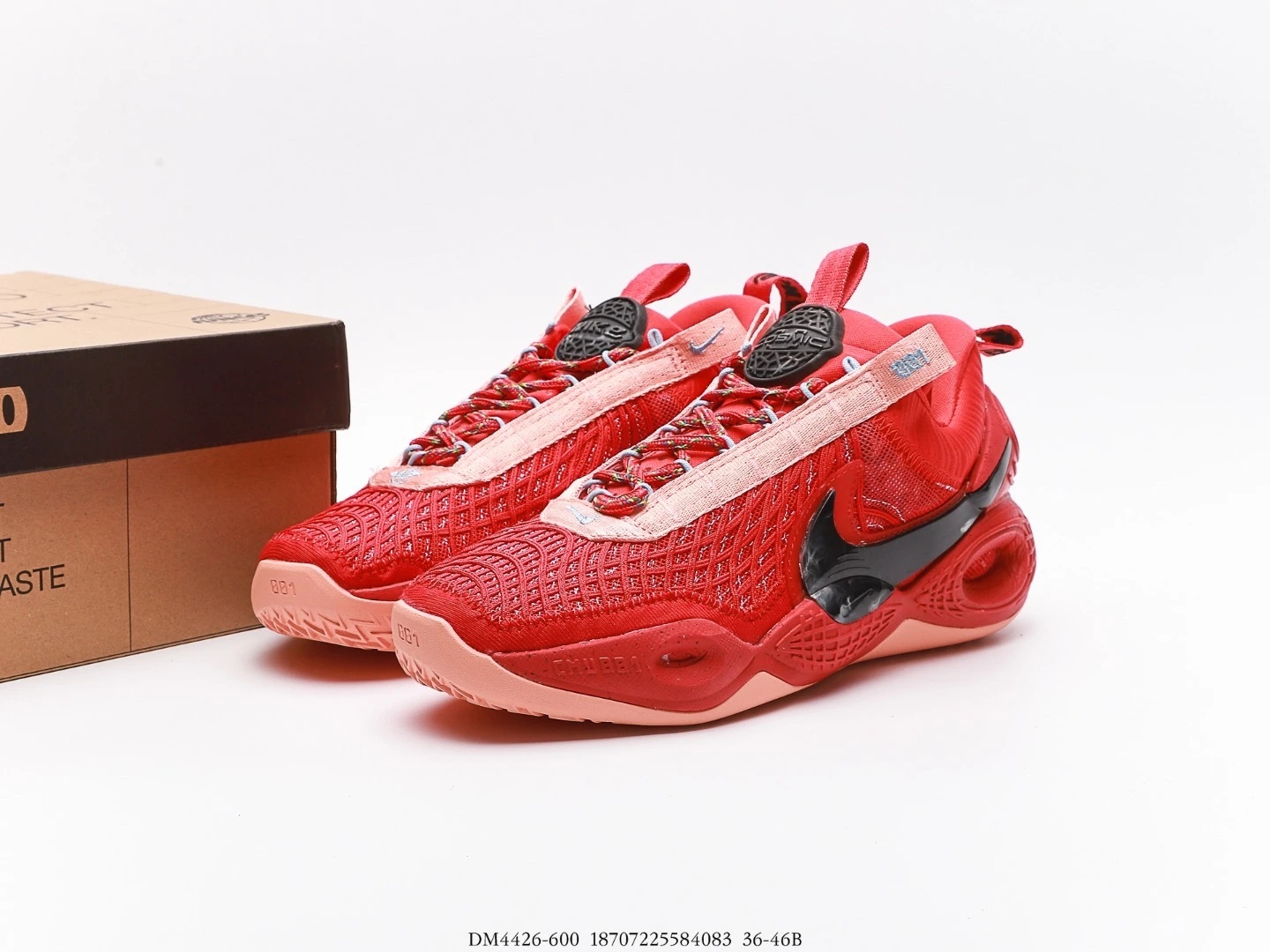 Nike Men’s Athletic Shoes Red Mesh Lace-Up DM4426-600