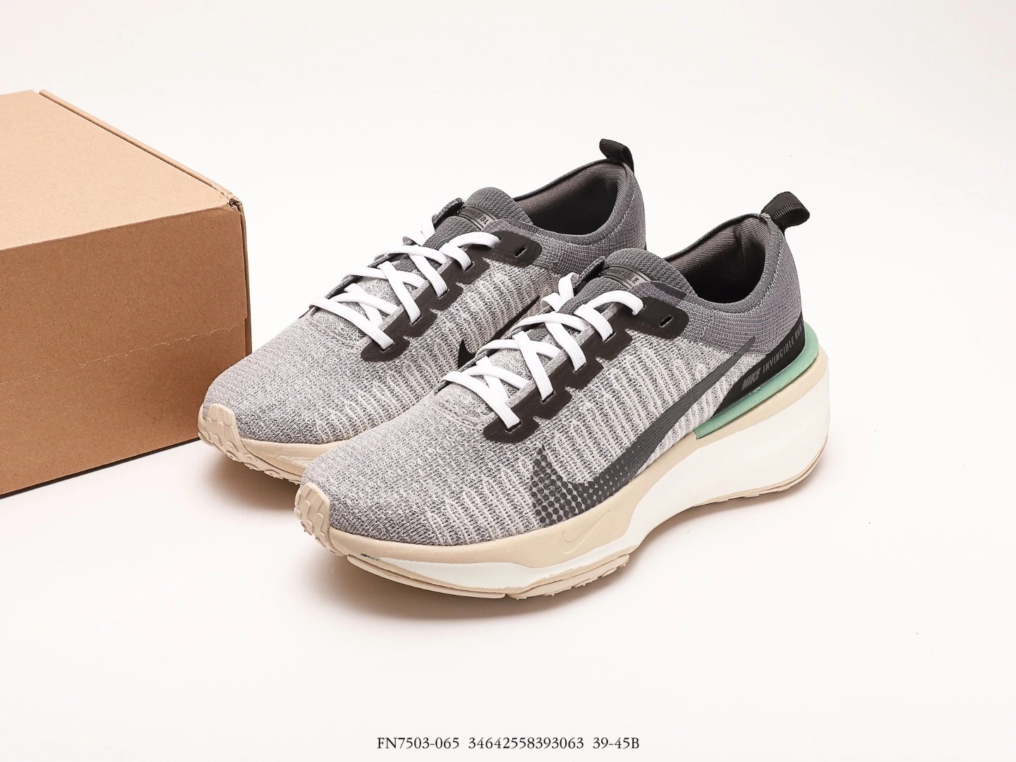 Nike Running Shoes Grey Knit Lace-Up FN7503-065