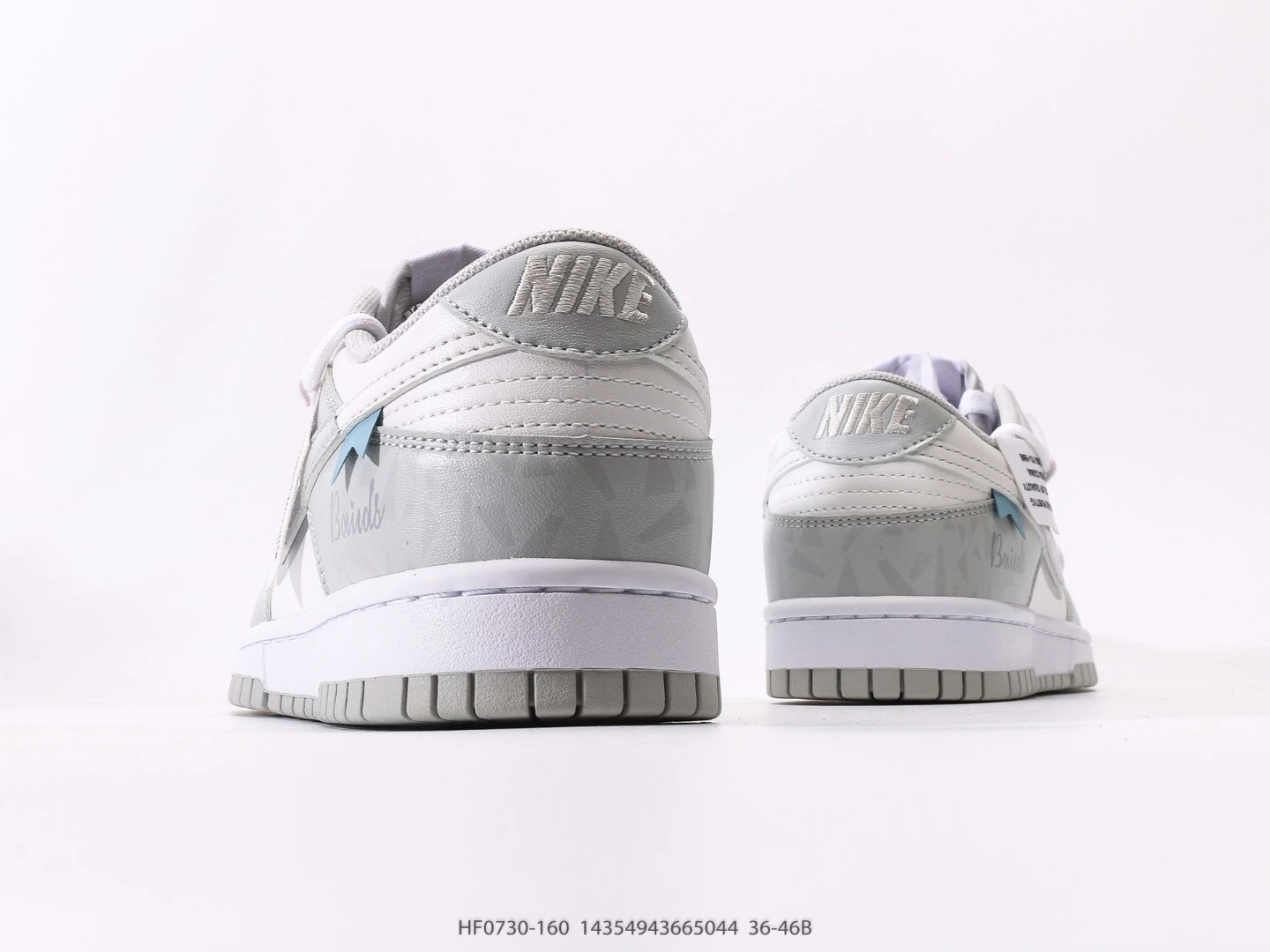Nike Dunk Low Grey White Leather Sneakers HF0730-160