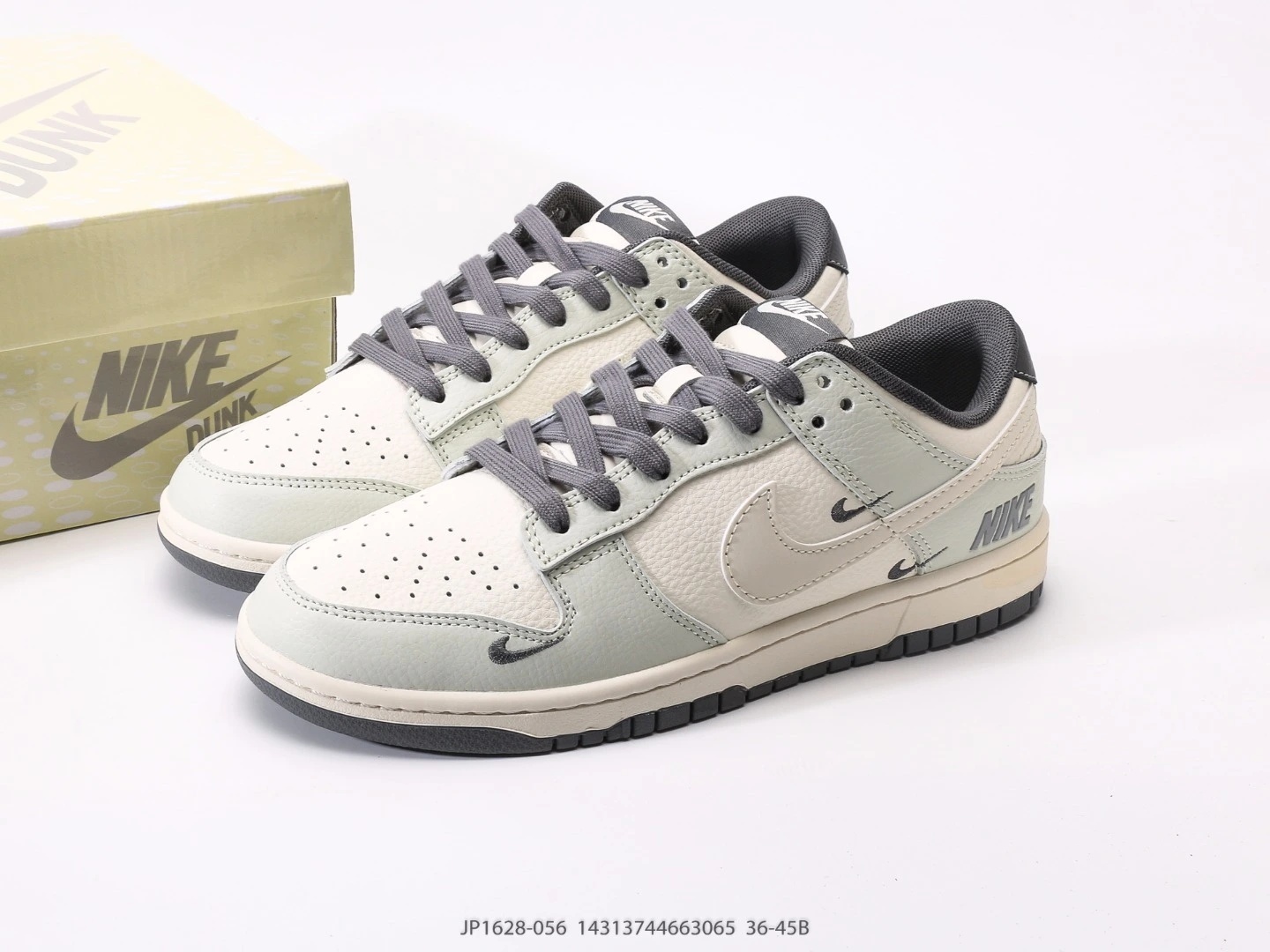 Nike Dunk Low Grey White Leather Sneakers JP1628-056
