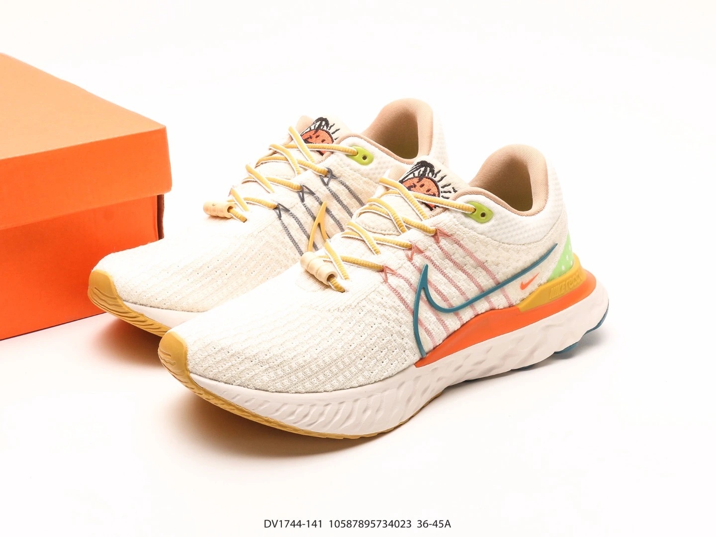 Nike Running Shoes White Multi-Colour Knit Lace-Up DV1744-141