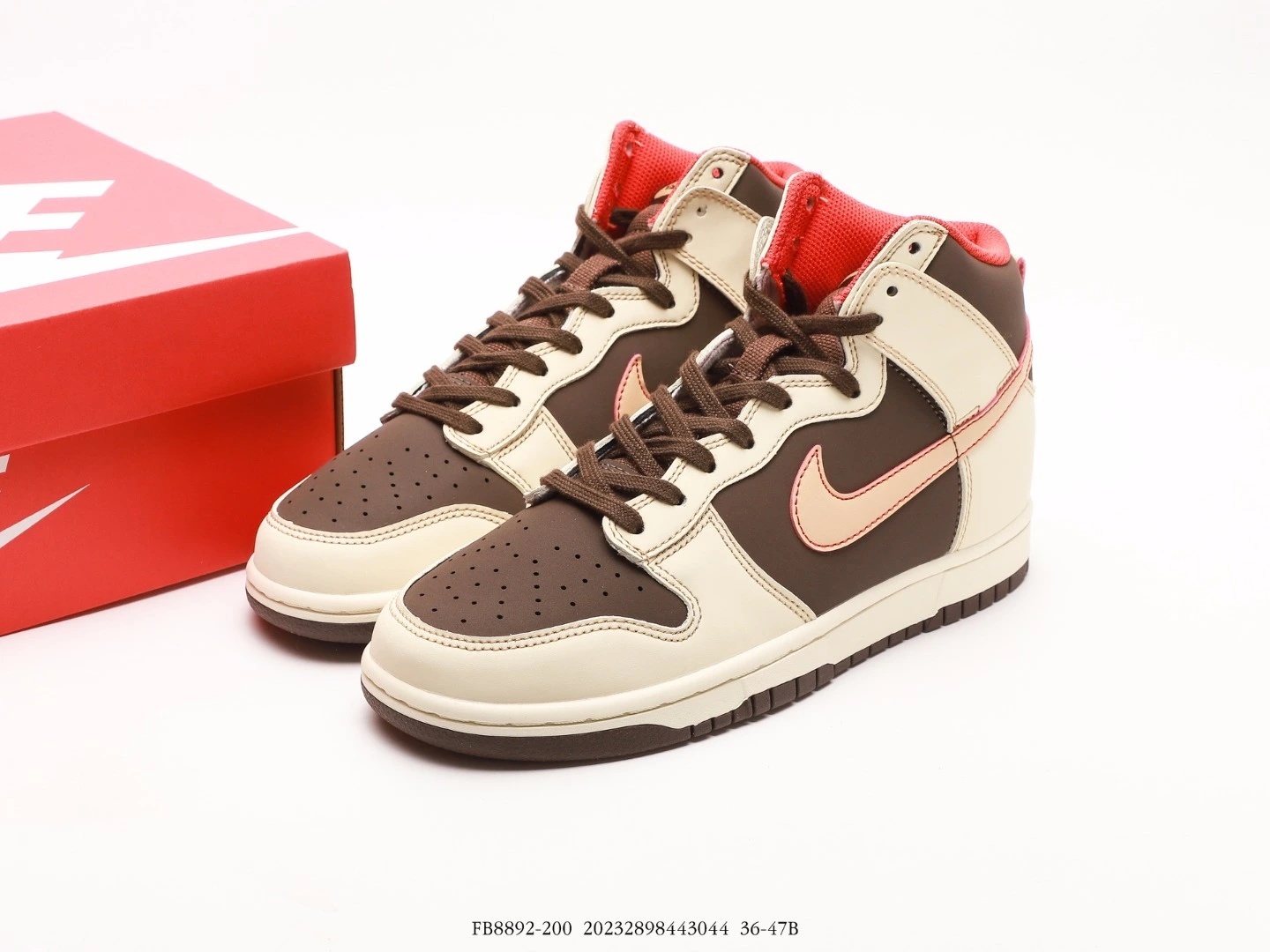 Nike Dunk High Top Cream Brown Sneakers FB8892-200