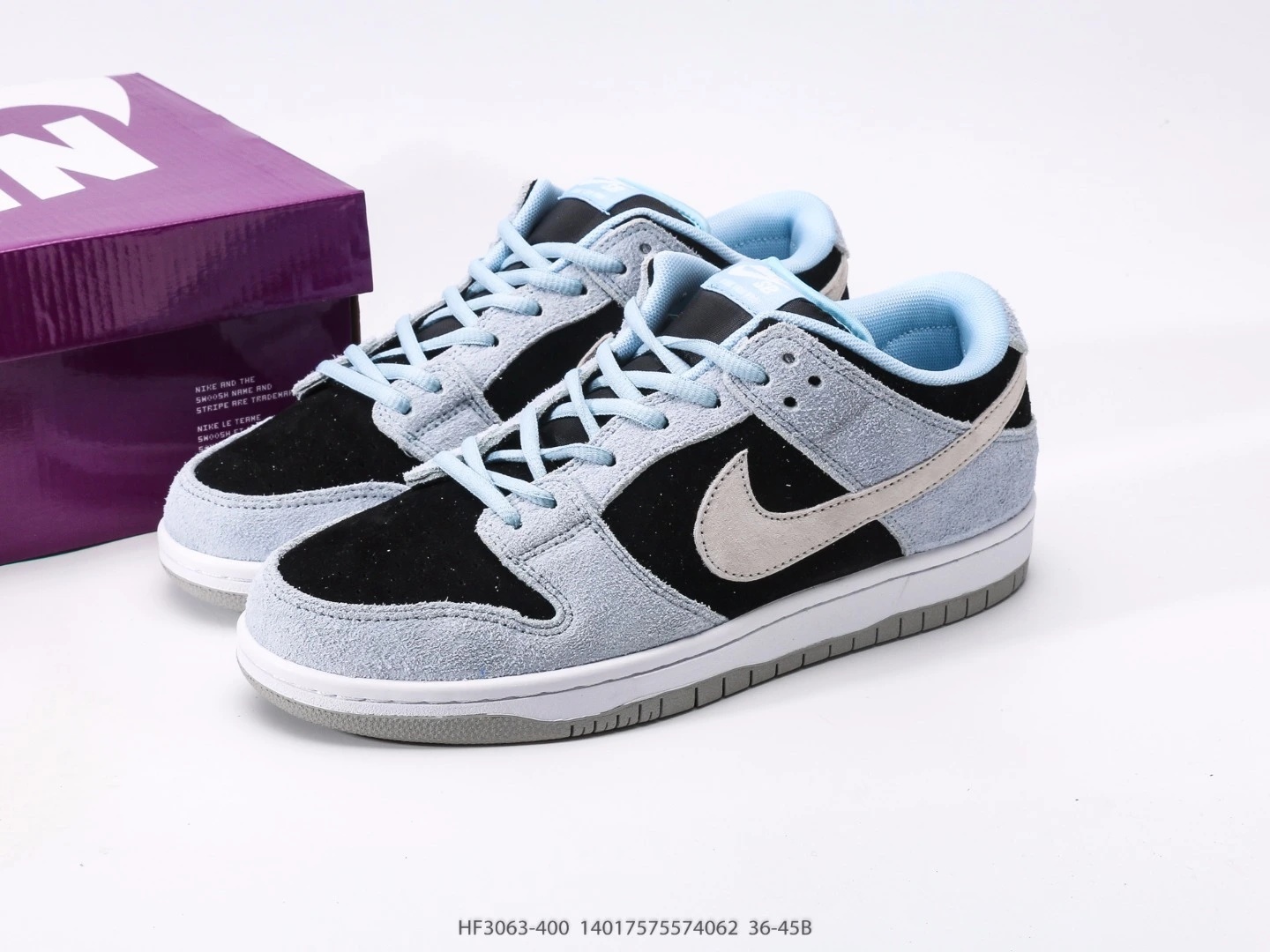 Nike SB Dunk Low Light Blue Suede Sneakers HF3063-400