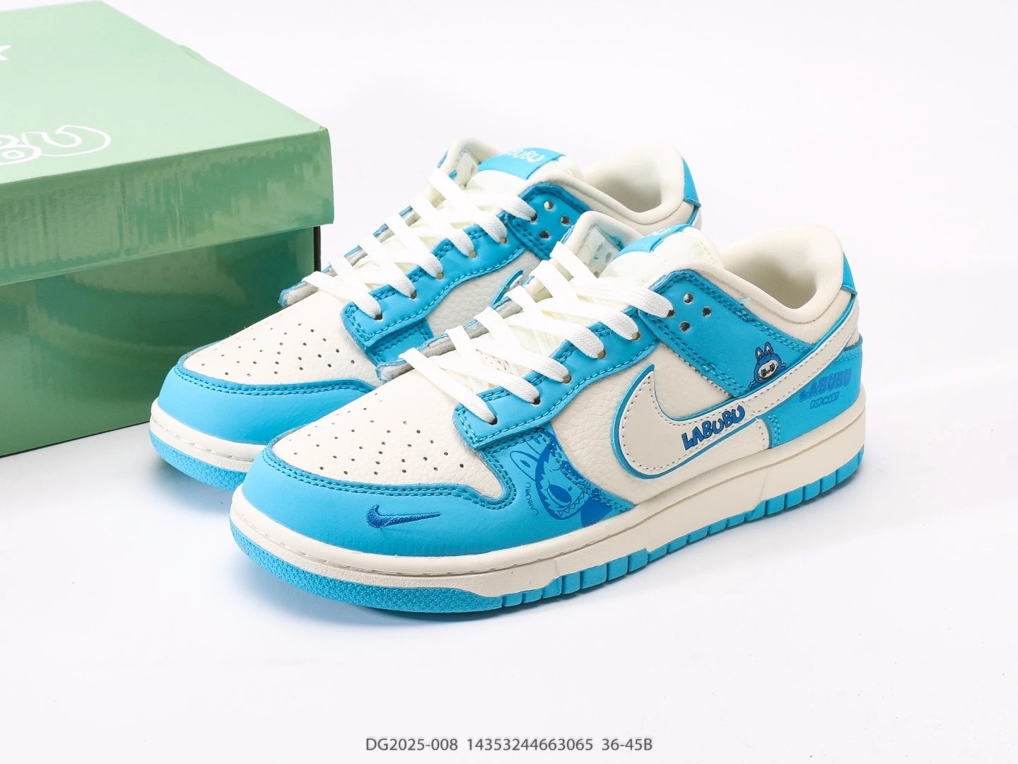 Nike Dunk Low White Blue Leather Sneakers DG2025-008