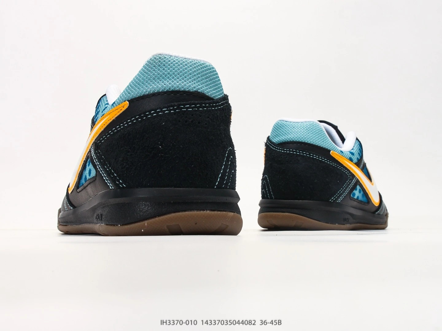 Nike Indoor Soccer Shoes Black Blue White Swoosh IH3370-010