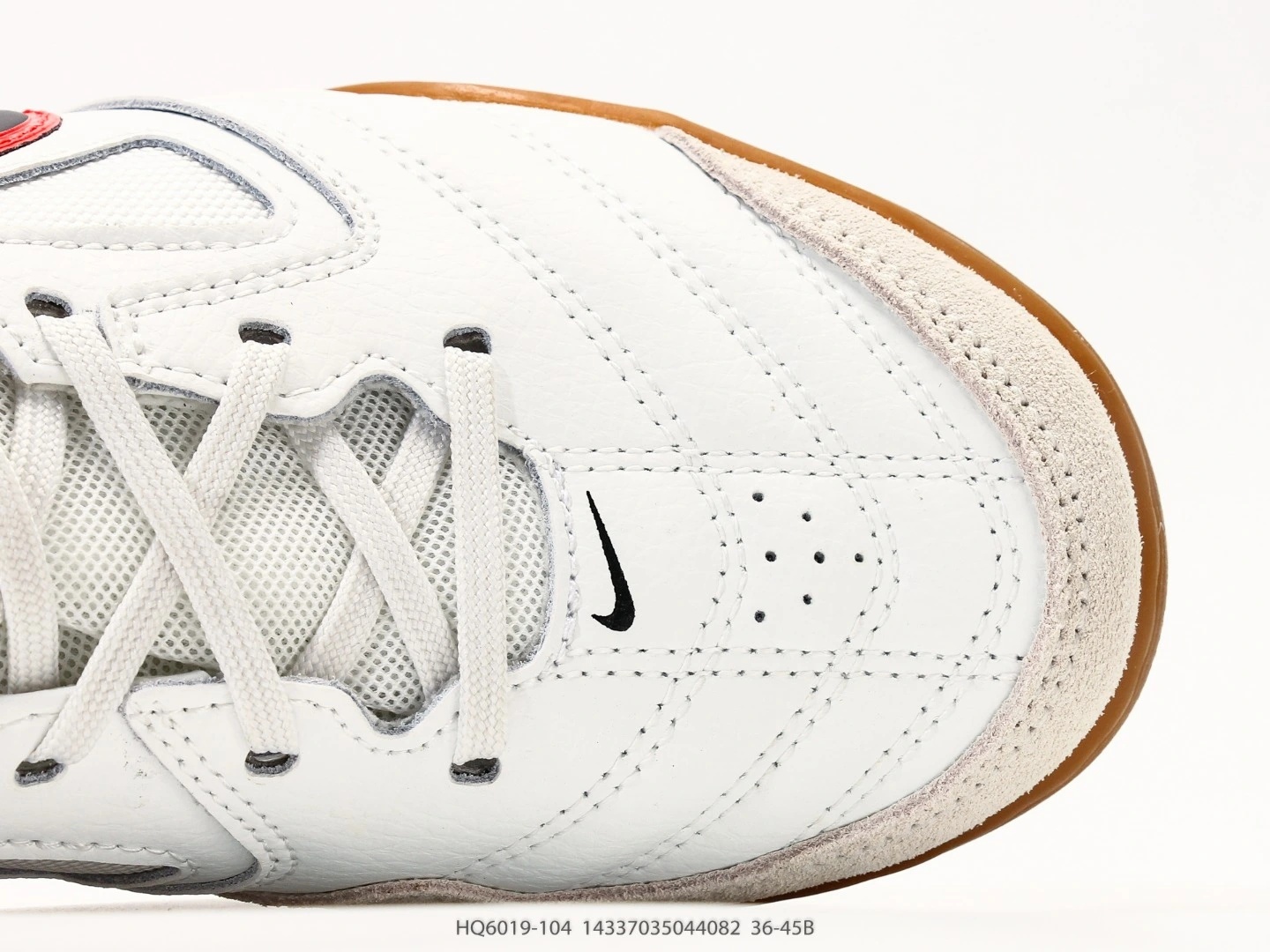 Nike Indoor Soccer Shoes White Suede Gum Sole HQ6019-104