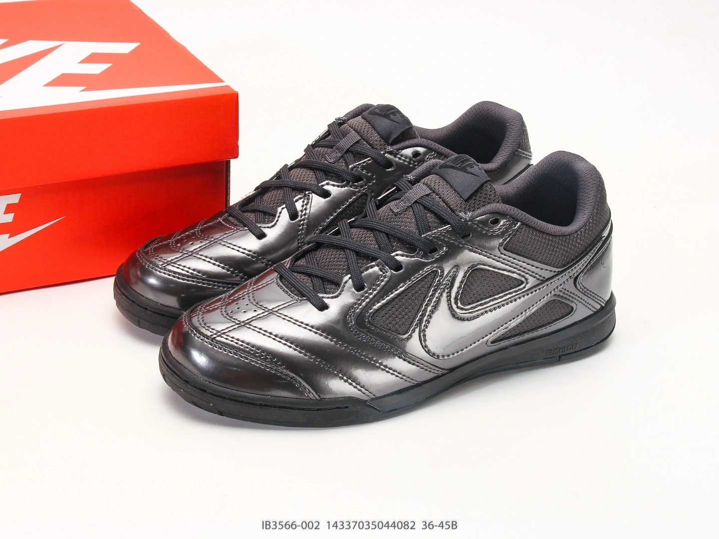 Nike Indoor Soccer Shoes Black Metallic Synthetic Leather IB3566-002
