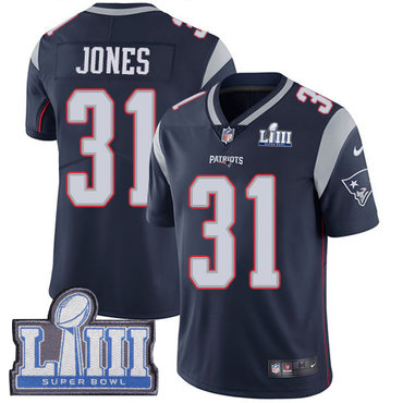 Hunk Wear - #31 Limited Jonathan Jones Navy Blue Nike NFL Home Men's Jersey New England Patriots Vapor Untouchable Super Bowl LIII Bound