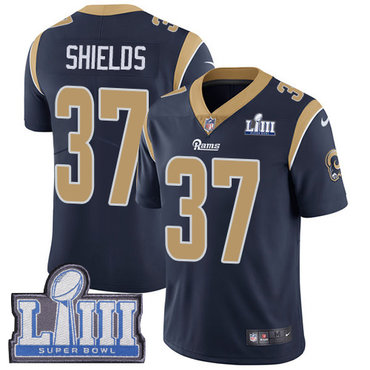 Hunk Wear - #37 Limited Sam Shields Navy Blue Nike NFL Home Men's Jersey Los Angeles Rams Vapor Untouchable Super Bowl LIII Bound