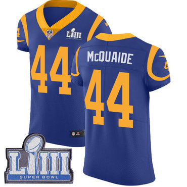 Hunk Wear - #44 Elite Jacob McQuaide Royal Blue Nike NFL Alternate Men's Jersey Los Angeles Rams Vapor Untouchable Super Bowl LIII Bound