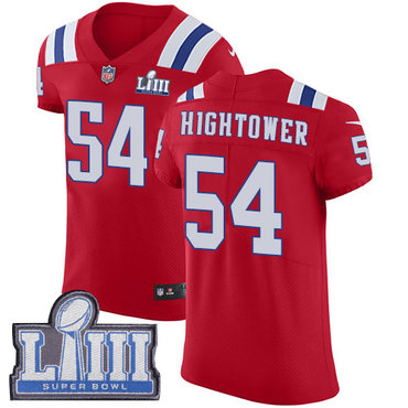 Hunk Wear - #54 Elite Dont'a Hightower Red Nike NFL Alternate Men's Jersey New England Patriots Vapor Untouchable Super Bowl LIII Bound