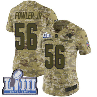 Hunk Wear - #56 Limited Dante Fowler Jr Camo Nike NFL Women's Jersey Los Angeles Rams 2018 Salute to Service Super Bowl LIII Bound