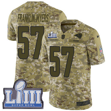 Hunk Wear - #57 Limited John Franklin-Myers Camo Nike NFL Men's Jersey Los Angeles Rams 2018 Salute to Service Super Bowl LIII Bound