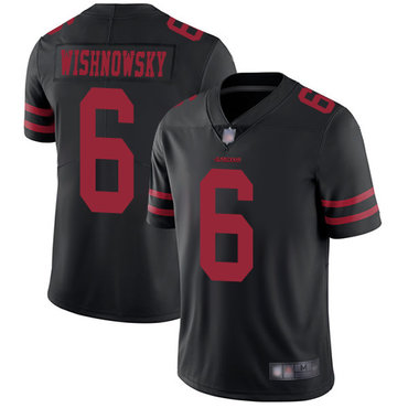 Hunk Wear - 49ers #6 Mitch Wishnowsky Black Alternate Men's Stitched Football Vapor Untouchable Limited Jersey