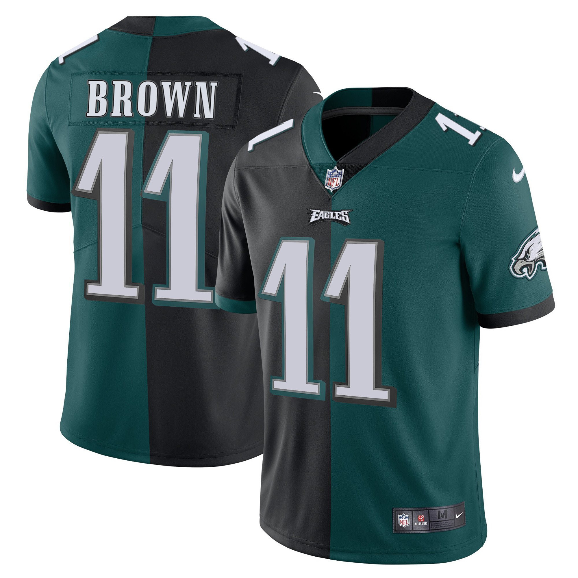 Hunk Wear - A.J. Brown Philadelphia Eagles Split Black Green Vapor Limited Jersey