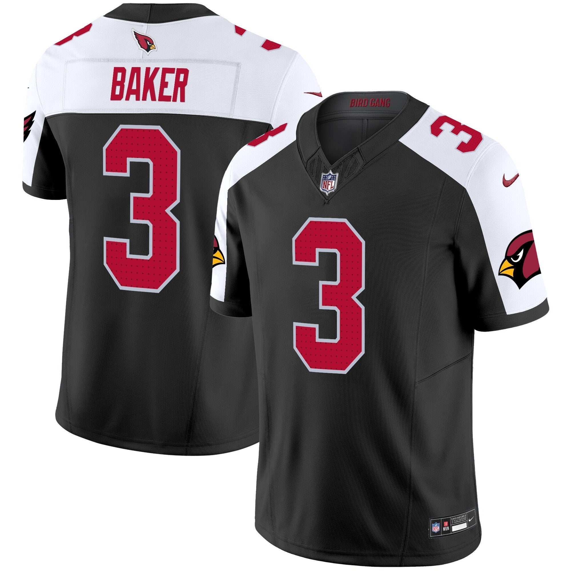 Hunk Wear - Arizona Cardinals 2024 Vapor Limited Jersey ' All Stitched ' Black Alternate ' Budda Baker Jersey