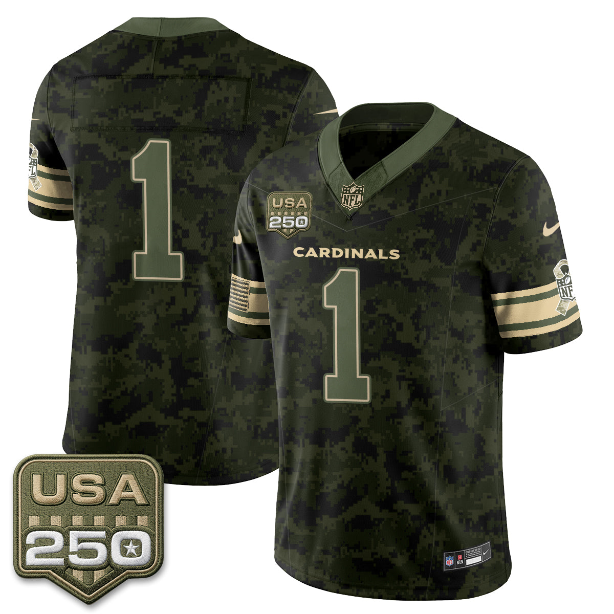 Hunk Wear - Arizona Cardinals Team 2026 Salute to Service Vapor Jersey ' All Stitched ' Camo