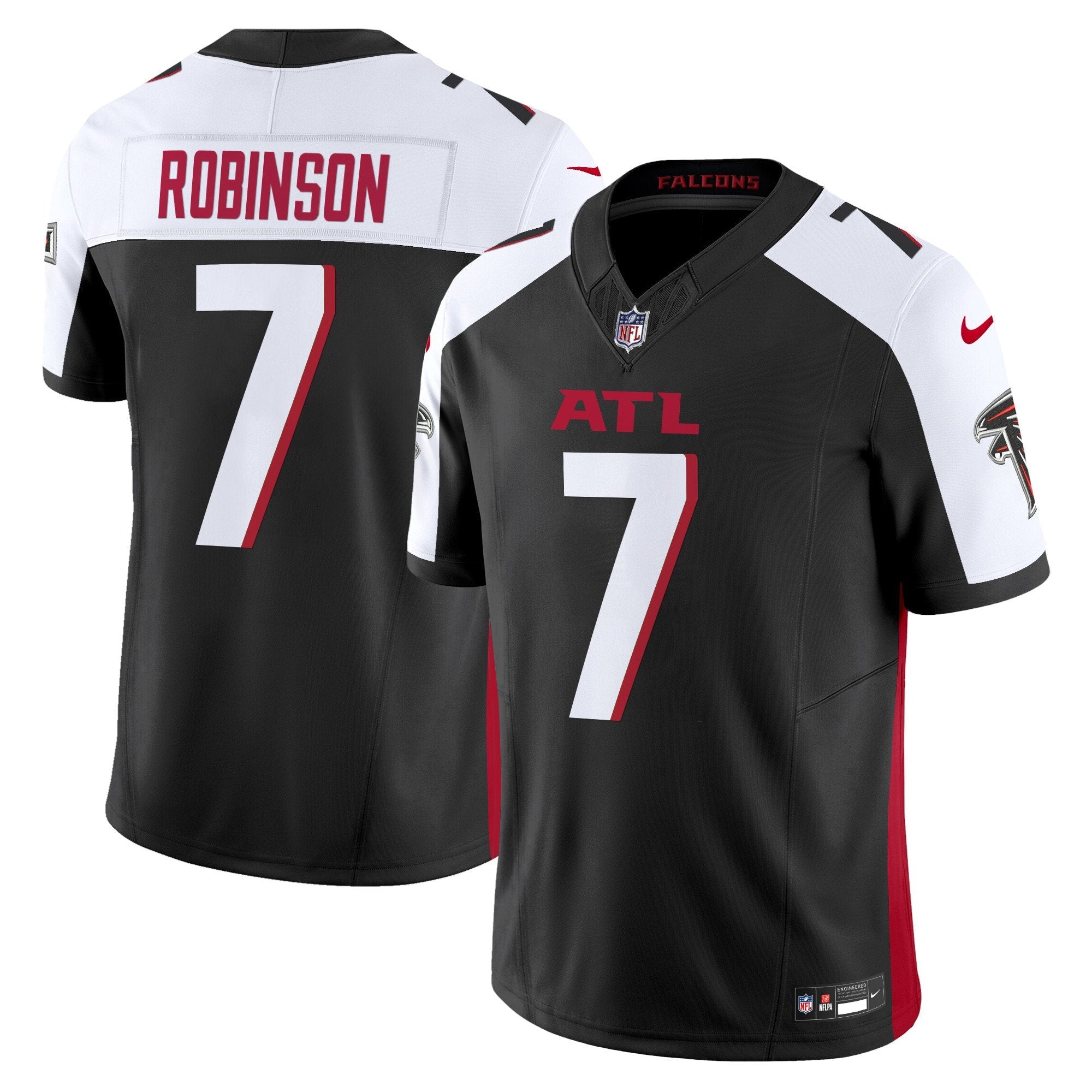Hunk Wear - Atlanta Falcons 2024 Vapor Limited Jersey ' All Stitched ' Black Alternate ' Bijan Robinson Jersey
