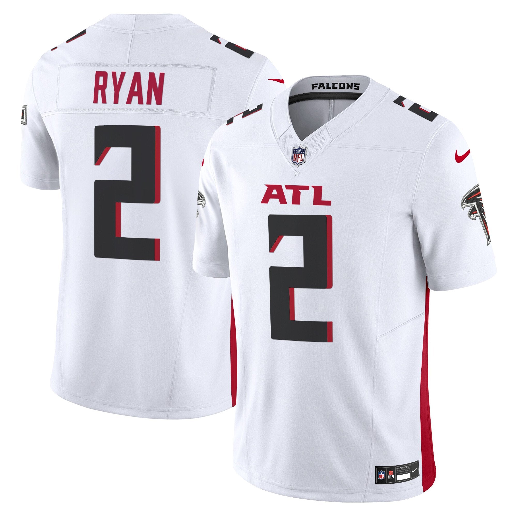 Hunk Wear - Atlanta Falcons 2024 Vapor Limited Jersey ' All Stitched ' White ' Matt Ryan Jersey