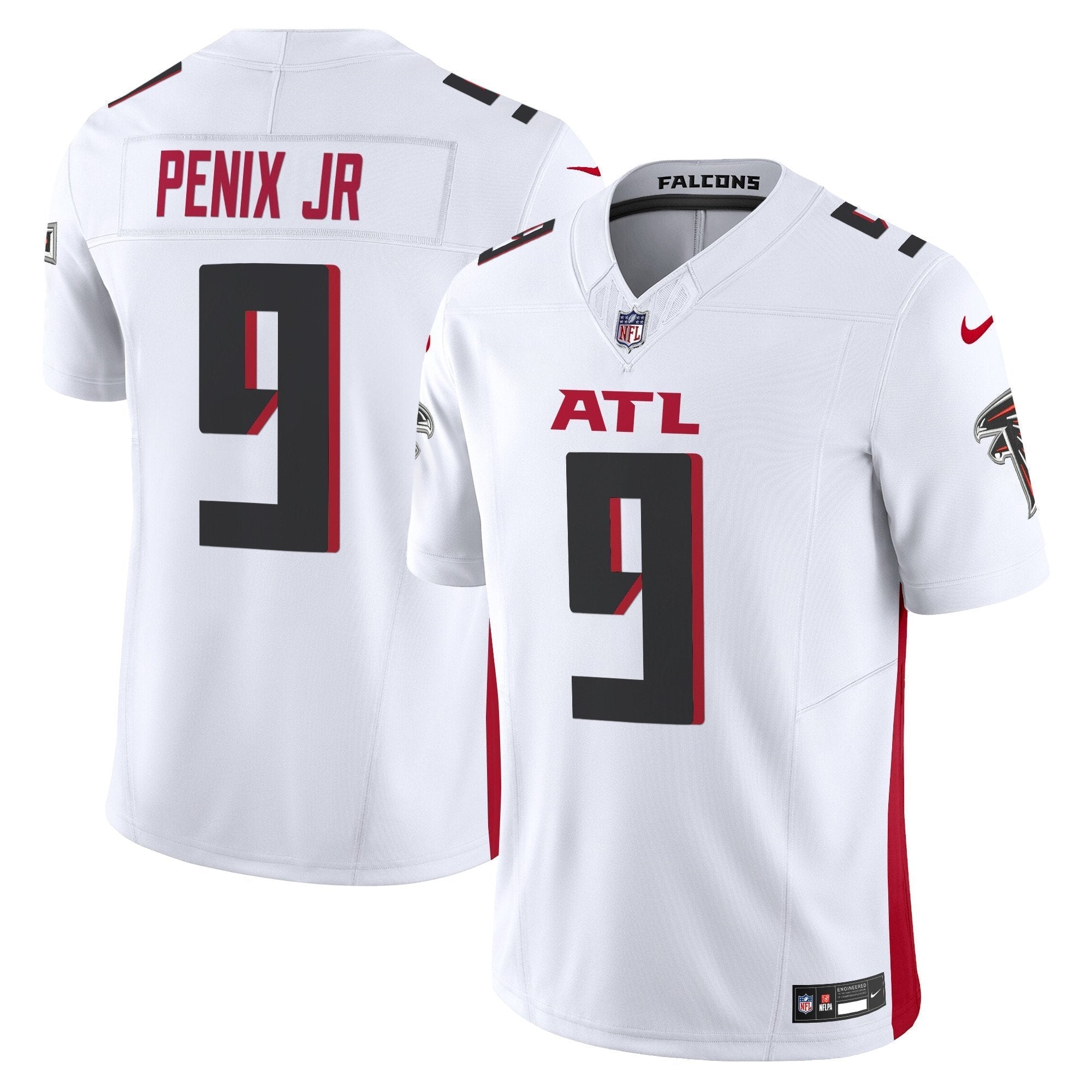 Hunk Wear - Atlanta Falcons 2024 Vapor Limited Jersey ' All Stitched ' White ' Michael Penix Jr. Jersey