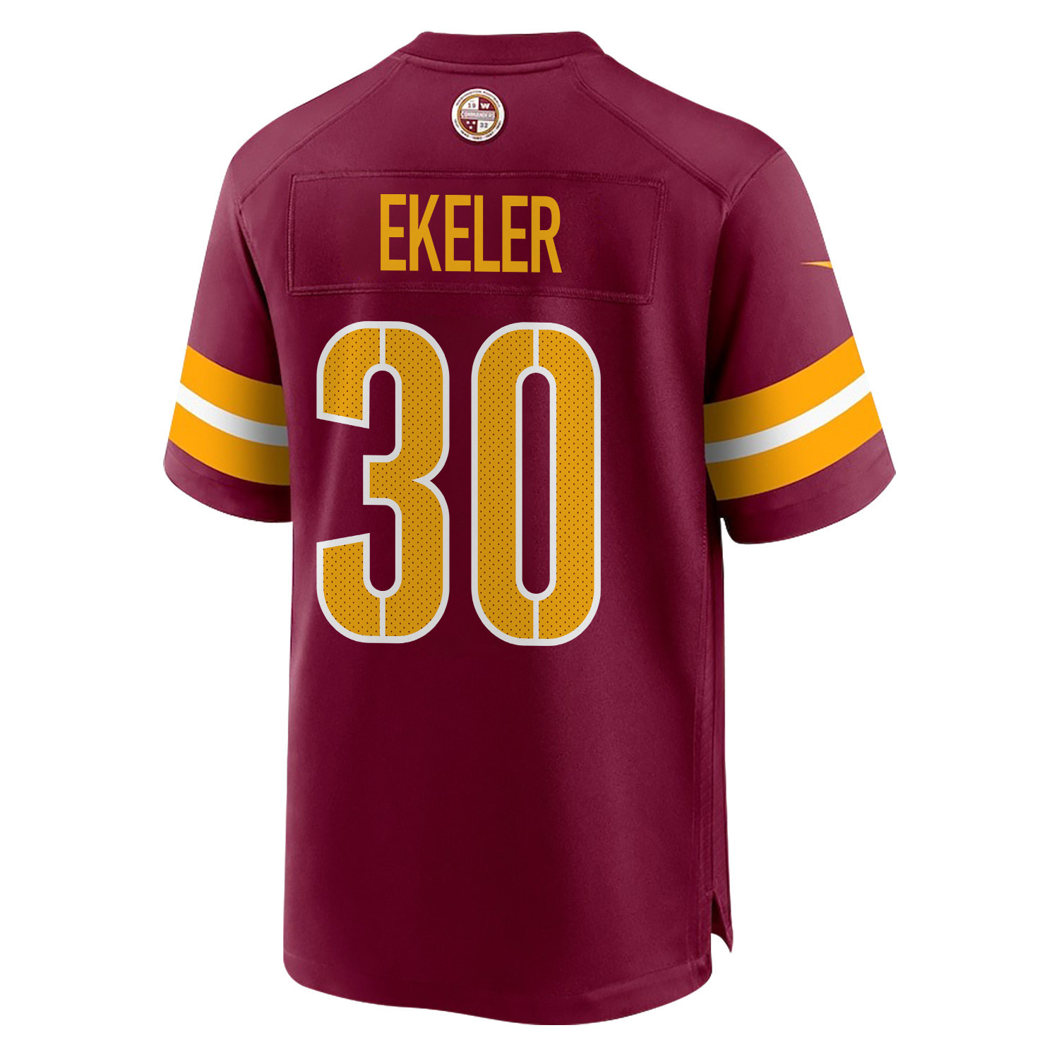 Hunk Wear - Austin Ekeler 30 Washington Commanders Super Bowl LIX Champions Patch ‘New Orleans – Where Passion Ignites’ EMBROIDERED Game Men Jersey – Burgundy