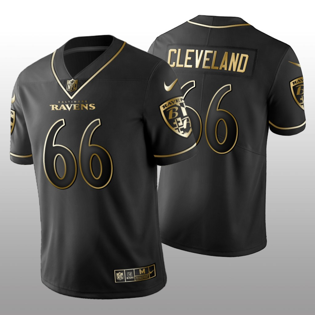 Hunk Wear - Baltimore Ravens Ben Cleveland Black Jersey Golden Edition Men's