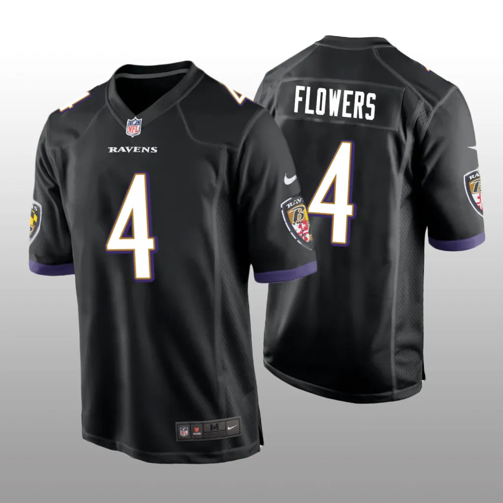 Hunk Wear - Baltimore Ravens Black Draft Zay Flowers Game Jersey