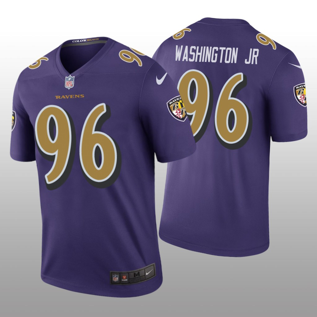 Hunk Wear - Baltimore Ravens Broderick Washington Jr. Purple Jersey Color Rush Legend - Men's
