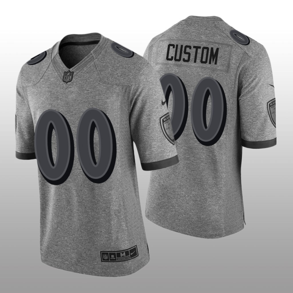 Hunk Wear - Baltimore Ravens Custom Gray Jersey Gridiron Gray Limited