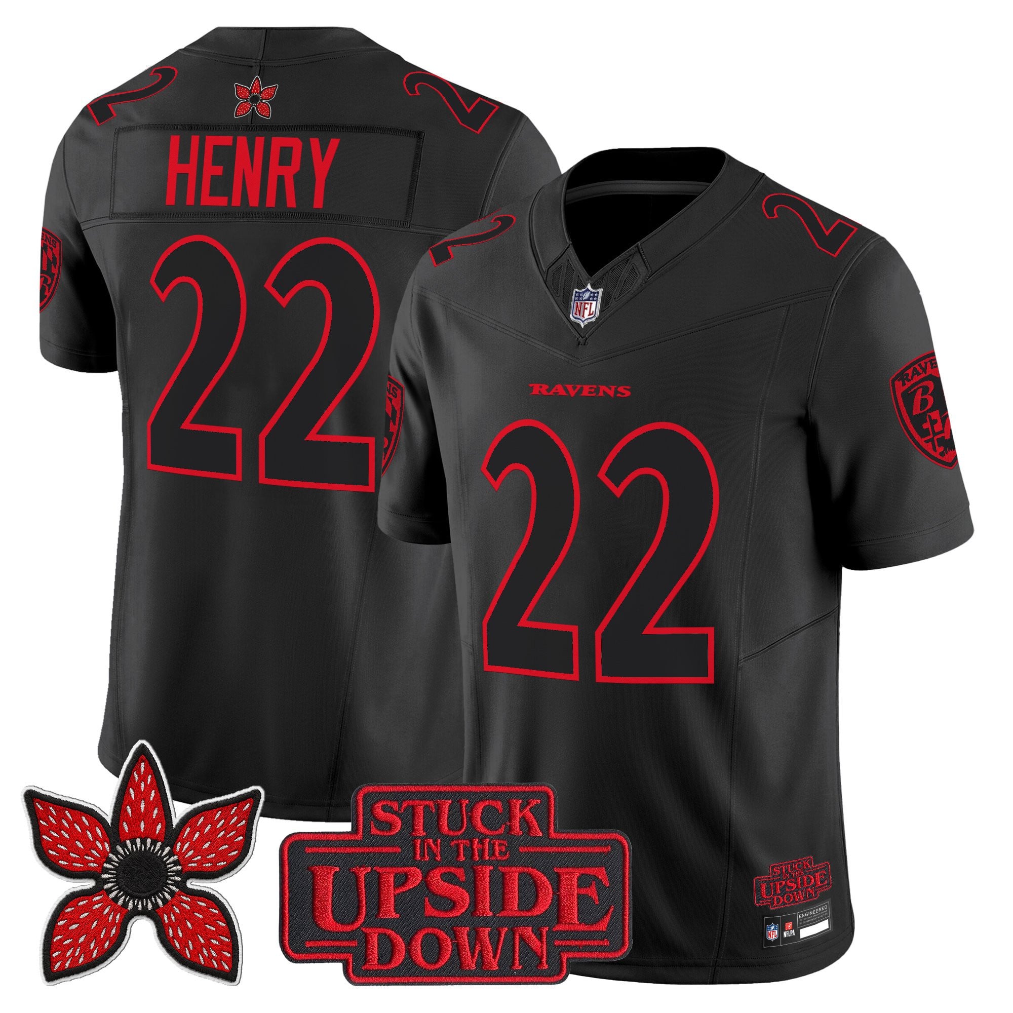 Hunk Wear - Baltimore Ravens Derrick Henry Stranger Things Edition Vapor Limited Jersey – All Stitched