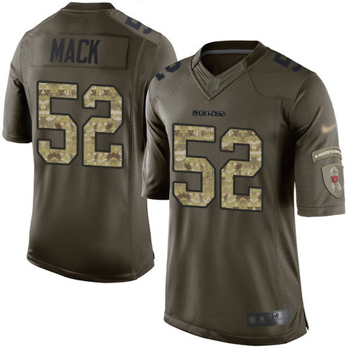 Hunk Wear - Bears #52 Khalil Mack Green Men's Stitched Football Limited 2015 Salute to Service Jersey