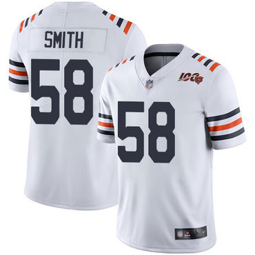 Hunk Wear - Bears #58 Roquan Smith White Alternate Men's Stitched Football Vapor Untouchable Limited 100th Season Jersey