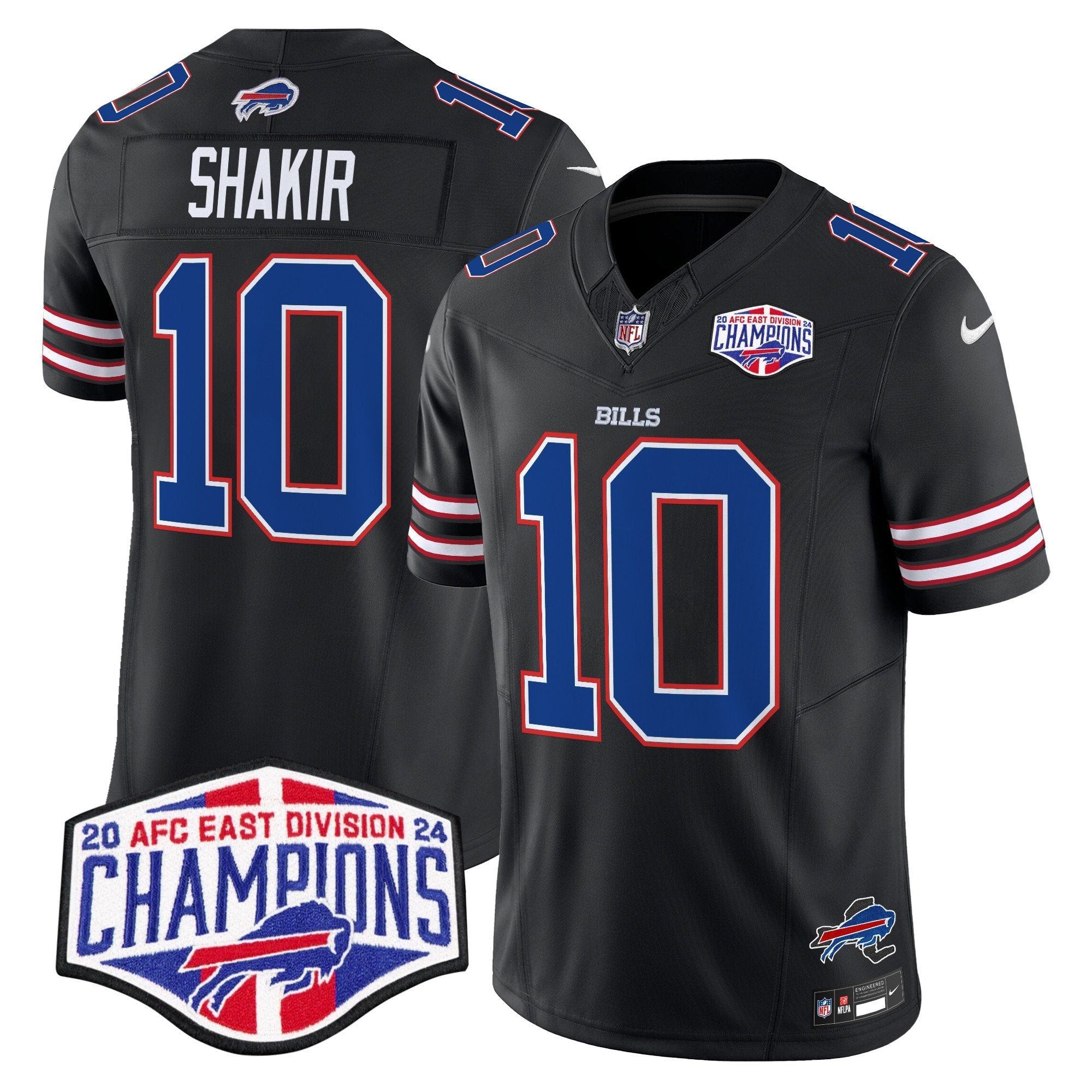 Hunk Wear - Bills 2024 AFC East Division Champions Vapor Limited Jersey ' All Stitched ' Black ' Khalil Shakir Jersey