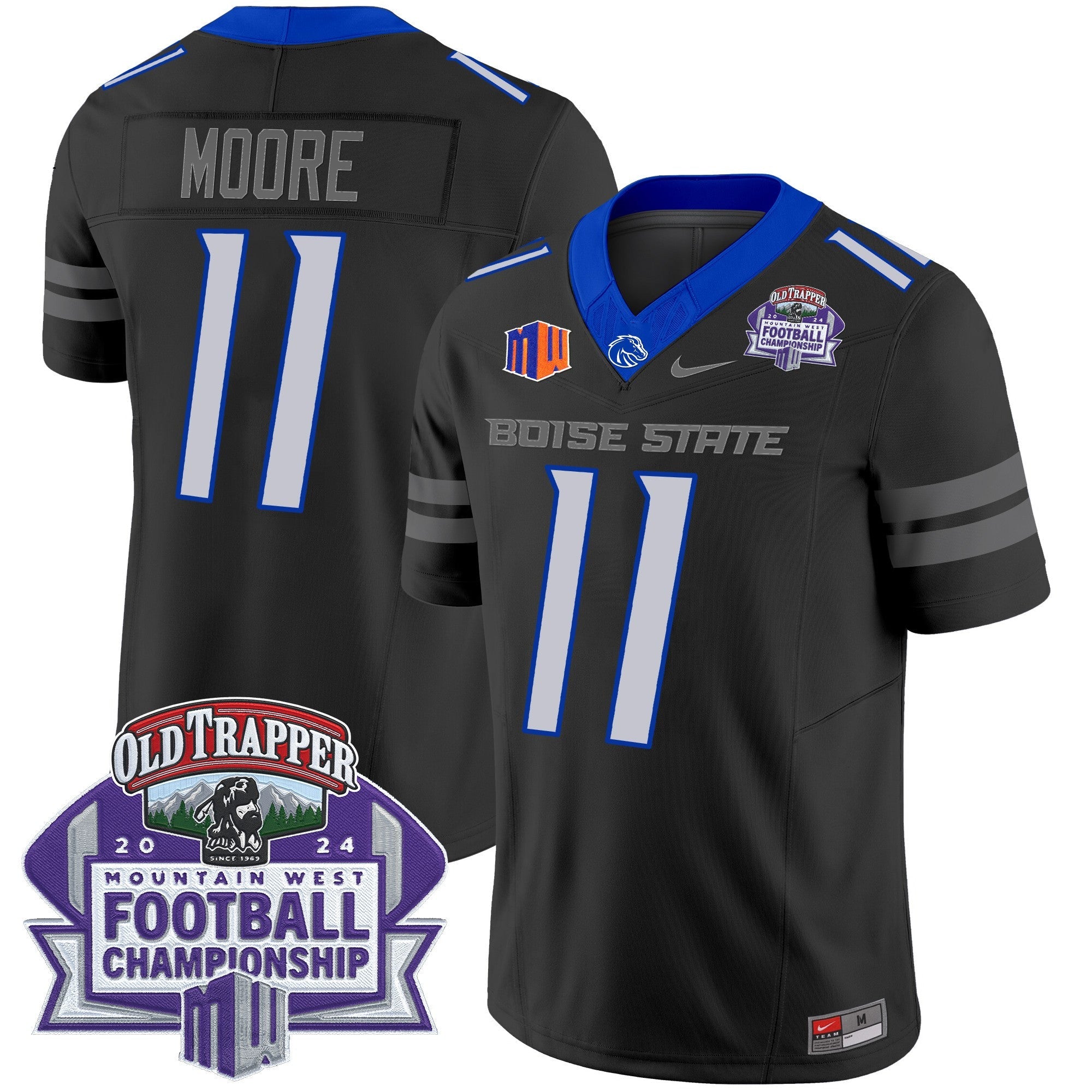 Hunk Wear - Boise State Broncos 2024 Championship Vapor Limited Jersey ' All Stitched ' Black ' Kellen Moore Jersey