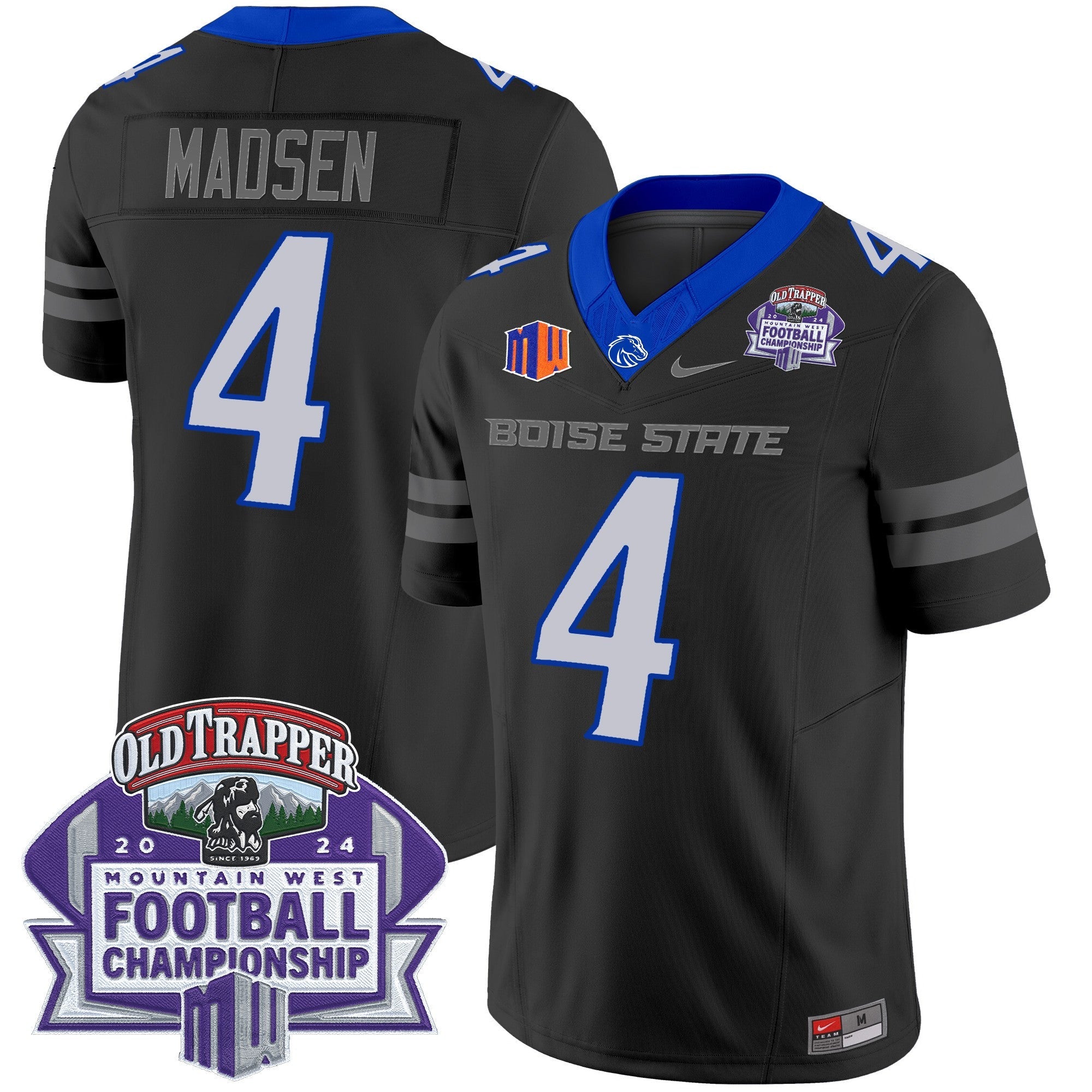 Hunk Wear - Boise State Broncos 2024 Championship Vapor Limited Jersey ' All Stitched ' Black ' Maddux Madsen Jersey
