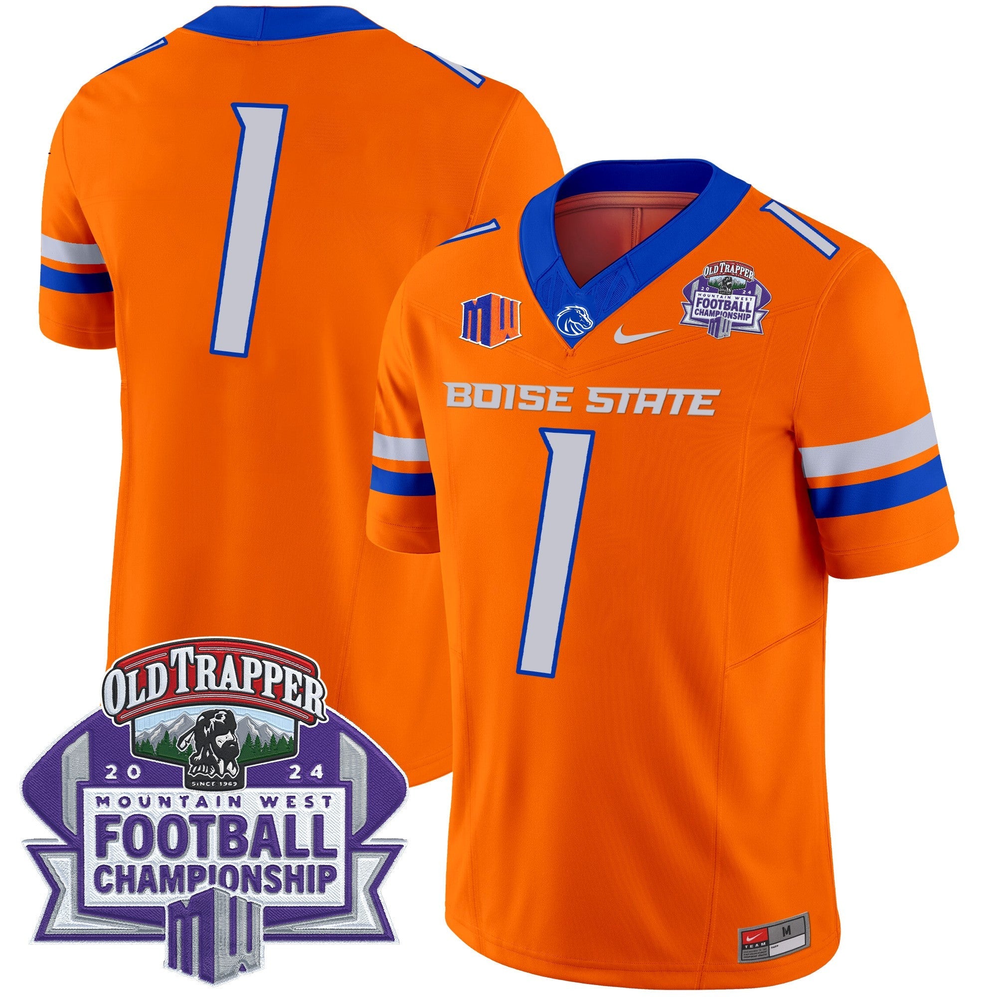 Hunk Wear - Boise State Broncos 2024 Championship Vapor Limited Jersey ' All Stitched ' Orange ' #1 Team Jersey