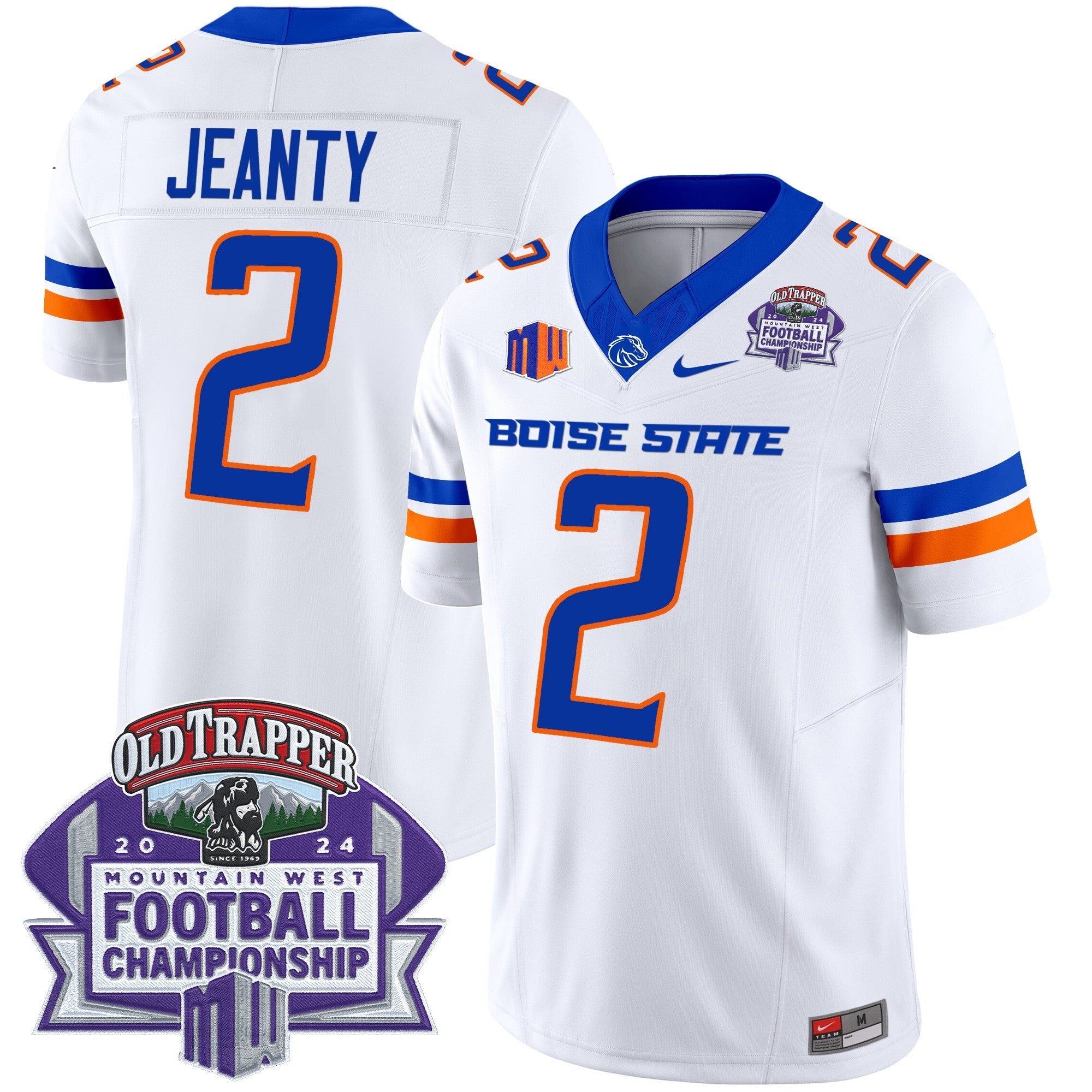 Hunk Wear - Boise State Broncos 2024 Championship Vapor Limited Jersey ' All Stitched ' White ' Ashton Jeanty Jersey