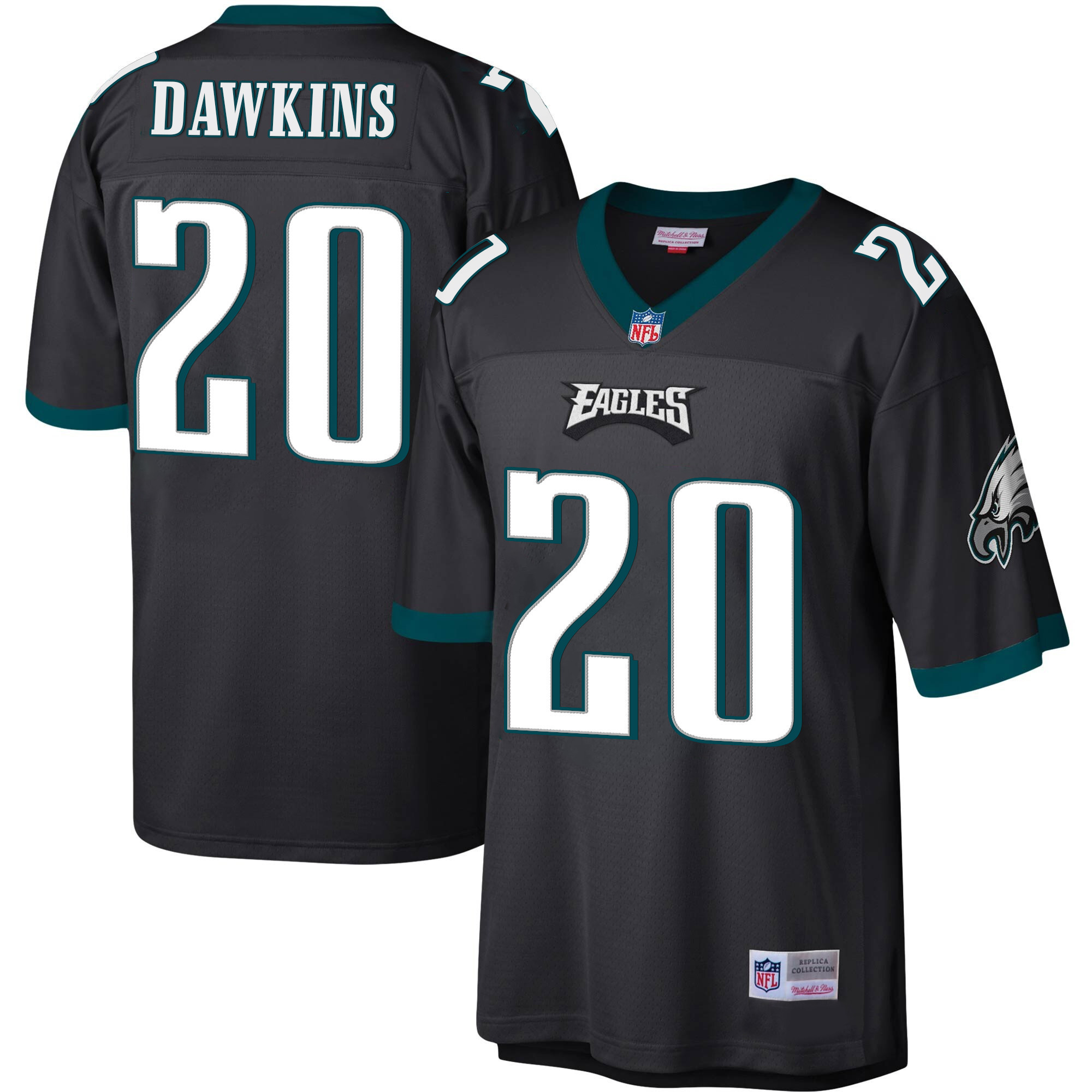 Hunk Wear - Brian Dawkins Men's Philadelphia Eagles Big & Tall Legacy Black Jersey
